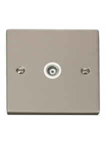 Single Pearl Nickel Isolated Co-Axial Socket (VPPN158WH)