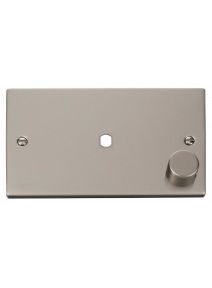 Pearl Nickel Dimmer Mounting Double Plate 1000W Maximum 1 Gang (VPPN185)