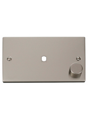 Pearl Nickel Dimmer Mounting Double Plate 1000W Maximum 1 Gang (VPPN185)