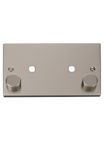 Pearl Nickel Dimmer Mounting Double Plate 1630W Maximum 2 Gang (VPPN186)
