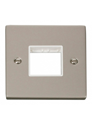1 Gang Twin Aperture Pearl Nickel Grid Switch Front Plate (VPPN402WH)