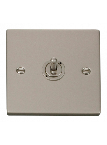 1 Gang 2 Way 10A Pearl Nickel Toggle Switch (VPPN421)