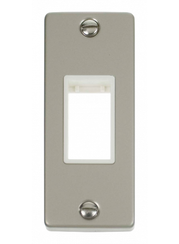 1 Gang Single Pearl Nickel Architrave Grid Switch Plate (VPPN471WH)