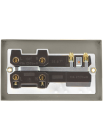 Pearl Nickel 45A Cooker Switch with 13A Double Pole Switch Socket (VPPN504WH)