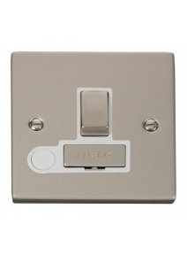 13A Pearl Nickel Switched Fused Spur Unit with Flex Out (VPPN551WH)