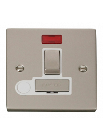 13A Pearl Nickel Switched Fused Spur Unit with Flex Out &amp; Neon (VPPN552WH)