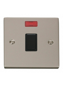 20A Pearl Nickel Double Pole Switch with Neon (VPPN623BK)