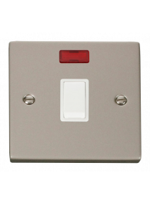 20A Pearl Nickel Double Pole Switch with Neon (VPPN623WH)
