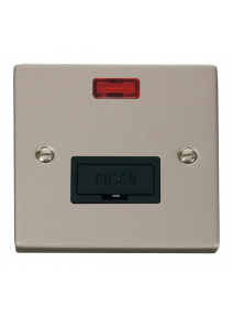 13A Pearl Nickel Fused Connection Spur Unit (FCU) with Neon (VPPN653BK)
