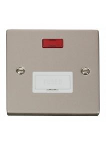 13A Pearl Nickel Fused Connection Spur Unit (FCU) with Neon (VPPN653WH)