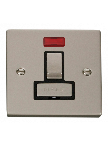 13A Pearl Nickel Switched Fused Spur Unit with Neon (VPPN752BK)