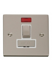 13A Pearl Nickel Switched Fused Spur Unit with Neon (VPPN752WH)