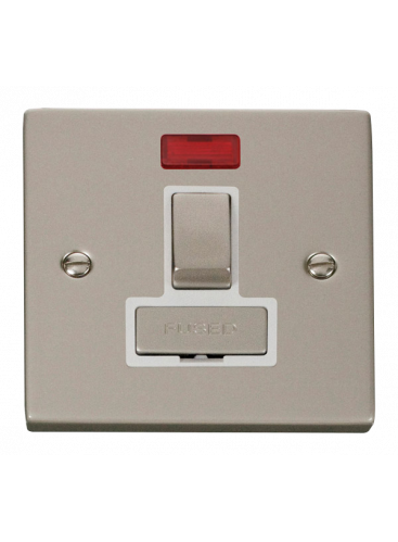 13A Pearl Nickel Switched Fused Spur Unit with Neon (VPPN752WH)