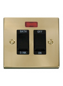 20A Double Pole Satin Brass Sink/Bath Switch (VPSB024BK)