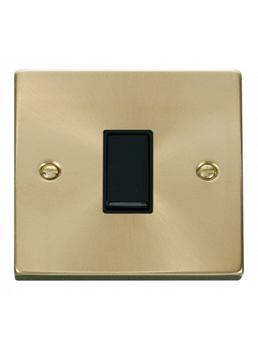 1 Gang Intermediate 10A Satin Brass Plate Switch (VPSB025BK)