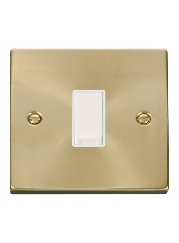 1 Gang Intermediate 10A Satin Brass Plate Switch (VPSB025WH)