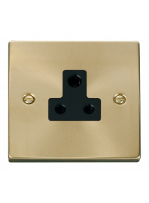 5A Round Pin Satin Brass Socket (VPSB038BK)