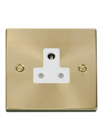 5A Round Pin Satin Brass Socket (VPSB038WH)