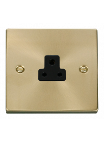 2A Round Pin Satin Brass Socket (VPSB039BK)