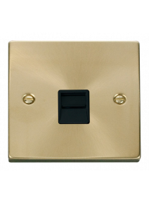 Single Satin Brass Master Telephone Socket (VPSB120BK)