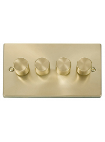 4 Gang 2 Way 400VA Satin Brass Dimmer Switch (VPSB154)
