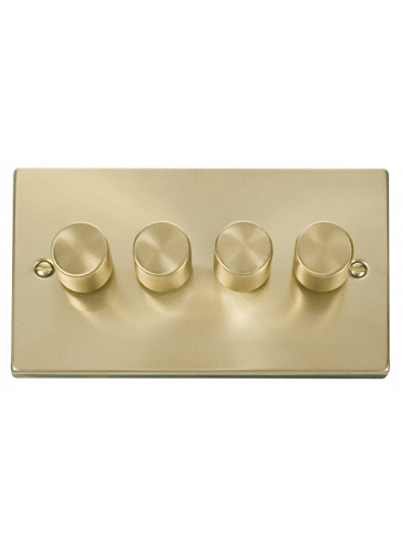 4 Gang 2 Way 400VA Satin Brass Dimmer Switch (VPSB154)