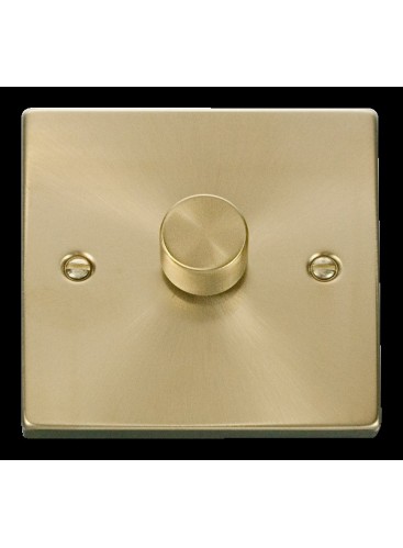 1 Gang 2 Way 100W Satin Brass LED Dimmer Switch (VPSB161)