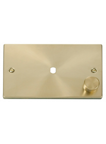 Satin Brass Dimmer Mounting Double Plate 1000W Maximum 1 Gang (VPSB185)