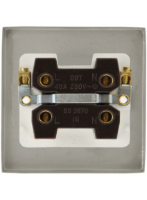 45A 1 Gang Double Pole Satin Brass Cooker Switch (VPSB200WH)