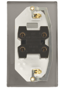 45A 2 Gang Double Pole Satin Brass Switch VPSB202WH