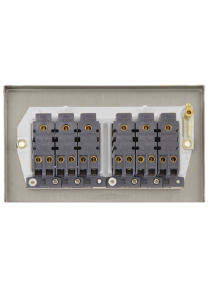 6 Gang 2 Way 10A Satin Brass Plate Switch VPSB416WH