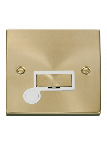 13A Satin Brass Fused Spur Unit Ingot with Flex Outlet VPSB550WH