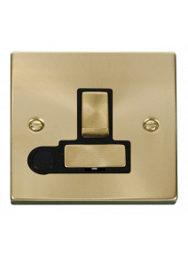 13A Satin Brass Switched Fused Spur Unit with Flex Out VPSB551BK