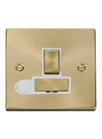 13A Satin Brass Switched Fused Spur Unit with Flex Out VPSB551WH