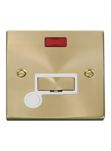13A Satin Brass Fused Spur Ingot with Flex Out &amp; Neon VPSB553WH