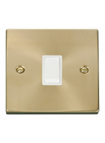 20A Satin Brass Double Pole Switch VPSB622WH