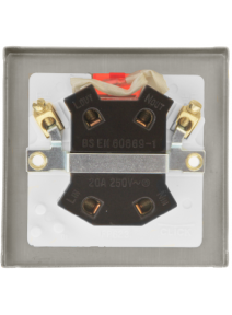 20A Satin Brass Double Pole Switch with Neon VPSB623WH
