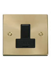 13A Double Pole Satin Brass Switched Fused Connection Unit VPSB651BK