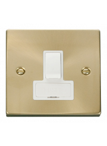 13A Double Pole Satin Brass Switched Fused Connection Unit VPSB651WH