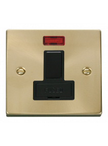 13A Satin Brass Switched Fused Connection Unit (FCU) with Neon VPSB652BK