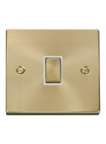20A Double Pole Satin Brass Switch VPSB722WH