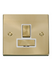 13A Satin Brass Switched Fused Spur Unit VPSB751WH