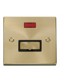 13A Satin Brass Switched Fused Spur Unit with Neon VPSB753BK