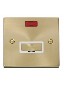 13A Satin Brass Switched Fused Spur Unit with Neon VSPB753WH