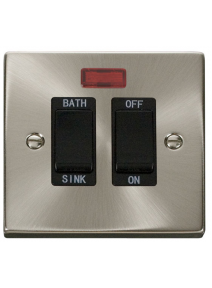 20A Double Pole Satin Chrome Sink/Bath Switch VPSC024BK