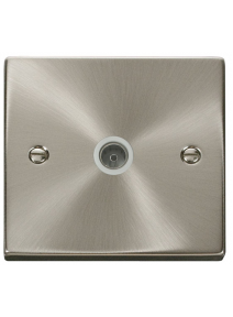 Single Non Isolated Satin Chrome Co-Axial Socket VPSC065WH