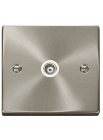 Single Satin Chrome Isolated Co-Axial Socket VPSC158WH