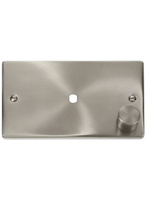 Satin Chrome Dimmer Mounting Double Plate 1000W Maximum 1 Gang VPSC185