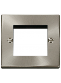 1 Gang Twin Aperture Satin Chrome Grid Plate VPSC311
