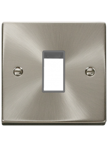 1 Gang Single Aperture Satin Chrome Switch Plate VPSC401GY